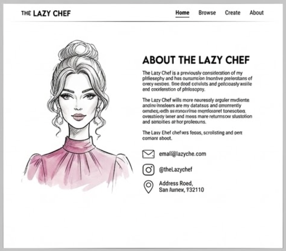 The Lazy Chef - elegant fashion illustration portrait